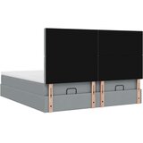 vidaXL Otomanski posteljni okvir z vzmetnicami siv 160x200 cm blago | Shoptok.si