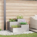 vidaXL Vrtni sadilnik Srebrna Nerjaveče jeklo 80 x 80 x 60 cm Sadilniki | Shoptok.si