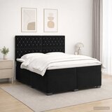  Boxspring krevet s madracem Crna 200 x 200 cm Baršun | shoptok.hr