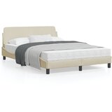 vidaXL Okvir za krevet s uzglavljem krem 140 x 200 cm od tkanine | shoptok.hr