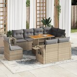 vidaXL 9-dijelni set vrtnih sofa s jastucima bež od poliratana | shoptok.hr