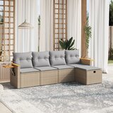 Maison Chic Seti vrtnega pohištva - Vrtna garnitura - Vrtni pohištvo set 5-delna z blazinami bež poli ratan, (21817236) | Shoptok.si