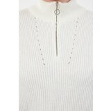 Trendyol Curve Ecru Zipper Closure Knitwear Sweater | Eponuda.ba