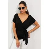 Cool & Sexy Blouse - Black - V Neck