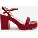 Boto Eco Leather Heeled Sandals Burgundy Lillita | shoptok.hr