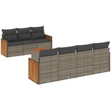  The Living Store Vrtna sedežna garnitura 8-delna z blazinami siv poli ratan - Vrtna Sedežna Garniture, (21447615) | Shoptok.si
