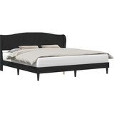  Krevetna konstrukcija s uzglavljem Crna 200 x 200 cm Baršun | shoptok.hr