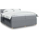  Krevet s oprugama i madracem svjetlosivi 200 x 200cm od tkanine | shoptok.hr