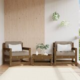 The Living Store Vrtni stol z blazinami 2 kosa medeno rjava trdna borovina - Vrtni Stol, (21472263) Cene