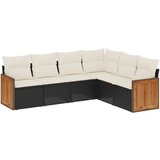  The Living Store Vrtna sedežna garnitura 6-delna z blazinami črna poli ratan - Vrtna Sedežna Garniture, (21449619) | Shoptok.si