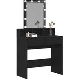  Toaletni Stolik s Ogledalom i LED Osvjetljenjem Crna Orazna Drvo | shoptok.hr