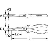 Ks Tools Ploščate klešče ERGOTORQUE, 2-komponentni ročaj, Ø 5 mm, dolžina 160 mm | Shoptok.si