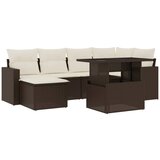 Maison Chic Seti vrtnega pohištva - Vrtna garnitura - Vrtni pohištvo set 7-delna z blazinami rjav poli ratan, (21803634) | Shoptok.si
