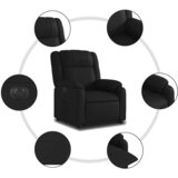  Električni naslonjač na podizanje od umjetne kože crni | shoptok.hr