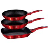 Berlinger Haus set 3 granitnih ponev berlingerhaus rdeča metalic line BH-1289, (21237596) | Shoptok.si