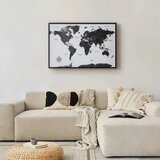  Plakat - Monochromatic Map 60x40 Crni okvir | shoptok.hr