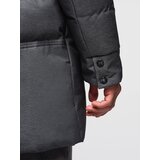 Ombre Men's long quilted jacket with hood - grey | Shoptok.si