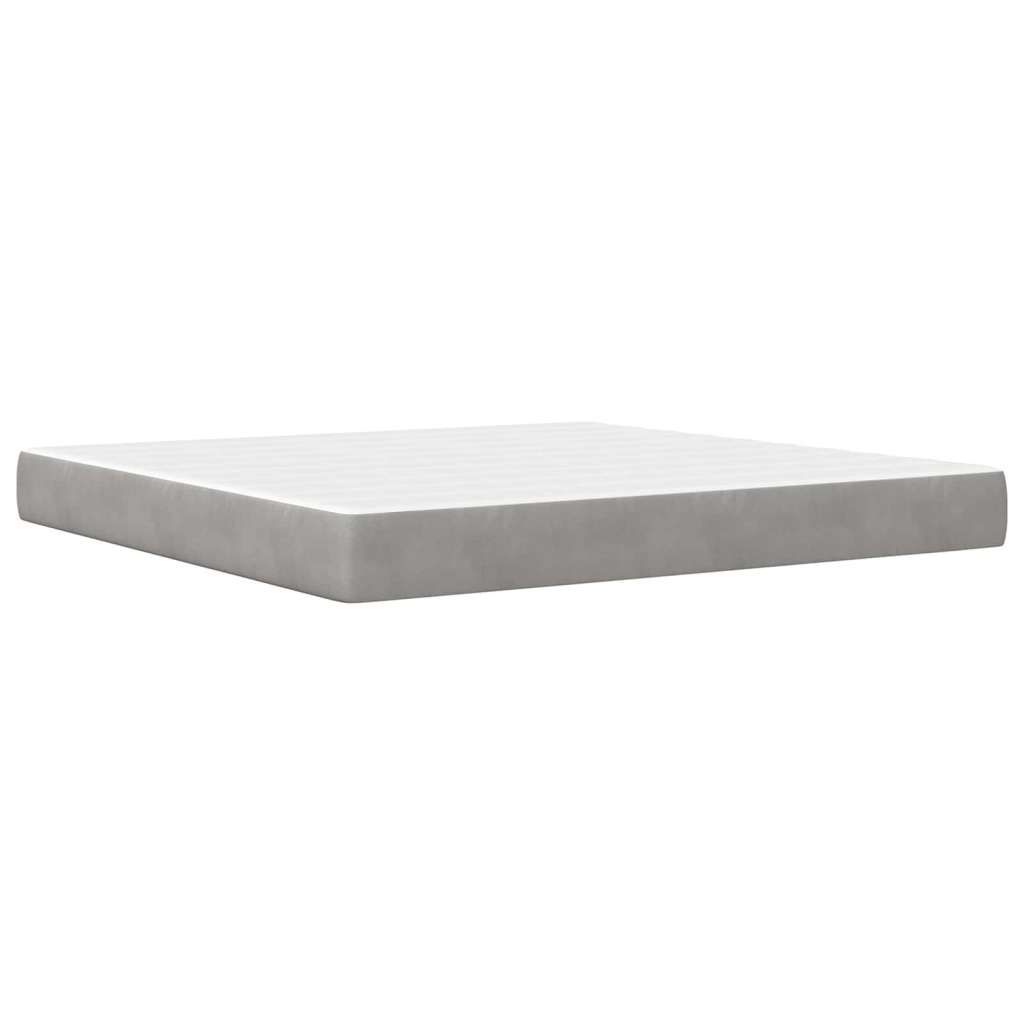  Okvir kreveta s madracem 2 pcs Svijetlo siva Baršun - Svjetlosiva 180 x 200 cm | shoptok.hr