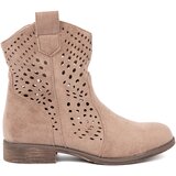 SEASTAR Beige openwork boots in cowboy style Cene