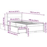  Okvir kreveta s ladicama 90x190 cm od masivne borovine | shoptok.hr