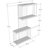 Kalune Design Antracitno siva/u prirodnoj boji polica s više razina u dekoru bora 65 cm Destan – | shoptok.hr