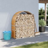 vidaXL Nosilec za polena svetlo rjav 120x45x140 cm pocinkano jeklo, (21036199) | Shoptok.si