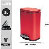 Spirella Crvena željezna kanta za smeće s pedalom 5 l Akira – | shoptok.hr