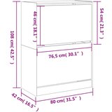 Ormarić za cipele s 2 ladice boja hrasta 80x42x108 cm | shoptok.hr