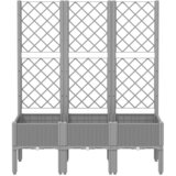  Vrtna sadilica s rešetkom svjetlosiva 120 x 40 x 142 cm PP | shoptok.hr
