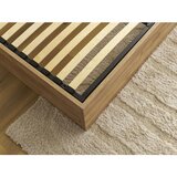 Bobochic Paris Rjava zakonska postelja iz iverne plošče v dekorju breze s prostorom za shranjevanje/brez vzglavja z letvenim dnom 140x190 cm Mara – | Shoptok.si