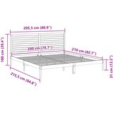  Dugi okvir kreveta bez madraca bijeli 200 x 210 cm masivno drvo | shoptok.hr