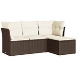  4-dijelni set vrtnih sofa od poliratana s jastucima smeđi | shoptok.hr