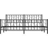 Metalni okvir kreveta uzglavlje i podnožje crni 193x203 cm | shoptok.hr