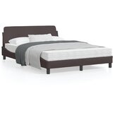 vidaXL Okvir za krevet s uzglavljem tamnosmeđi 140x190 cm od tkanine | shoptok.hr