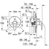 Grohe pokrivna plošča za tuš/kad EUROSMART (33305002) Cene