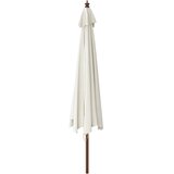  Vrtni suncobran s drvenim stupom boja pijeska 400 x 273 cm | shoptok.hr