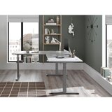 CARRYHOME KOTNA PISALNA MIZA leseni material bela, barve aluminija | Shoptok.si