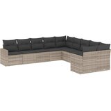  10-dijelni set vrtnih sofa poliratan s jastucima svijetlosivi | shoptok.hr