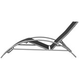  Ležaljka za sunčanje sa stolom aluminijum crna | shoptok.hr