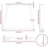  Noge za jedilno mizo v obliki črke V, 3 kosi, bele barve, 70 x (72-73,3) cm, jeklo, (22123599) | Shoptok.si