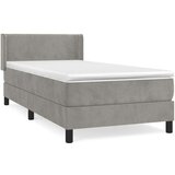 Box spring postelja z vzmetnico svetlo siva 90x200 cm žamet, (20727027) | Shoptok.si