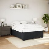 Furnova Posteljni okvir brez vzmetnice črn 140x190 cm žamet, (21939386) | Shoptok.si