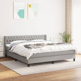 The Living Store Box spring postelja z vzmetnico svetlo siva 180x200 cm blago - Box Spring Postelja, (21515166) Cene