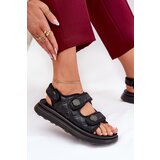 Boto Women Sandals With Decorative Details On Velcro Black Zoliner | shoptok.hr