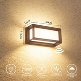 Brilagi PARKER LED spoljašnje zidno svetlo sa senzorom LED/12W/230V, braon, IP44 | Eponuda.com