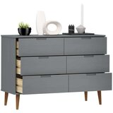vidaXL Ladičar MOLDE sivi 113x40x80 cm od masivne borovine | shoptok.hr
