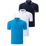 Dewberry TRIPLE SET T8594 MENS T-SHIRT-NAVY BLUE-WHITE-BLUE | Shoptok.si