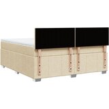  Krevet s oprugama i madracem krem 200 x 200 cm od tkanine | shoptok.hr