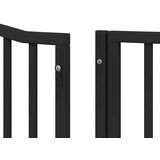 vidaXL Ograda za pse z vrati zložljiva 6 panelov črna 480 cm les | Shoptok.si