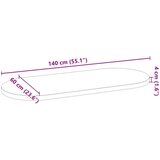 vidaXL Mizna plošča svetlo rjava 140x60x4 cm trdna hrastovina ovalna | Shoptok.si